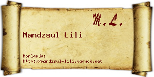 Mandzsul Lili névjegykártya